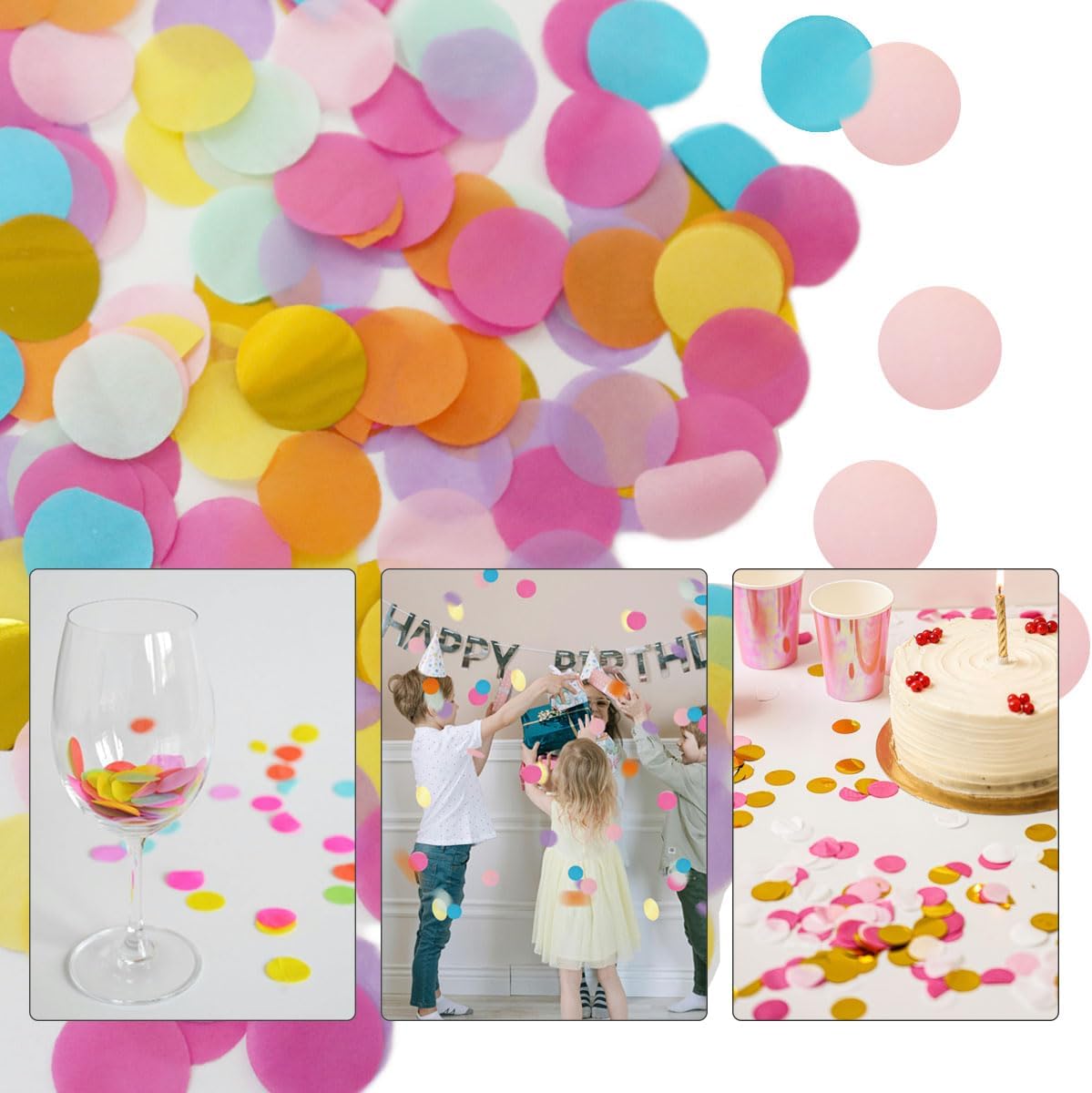 10,000-Piece 1-Inch Round Tissue Paper Confetti